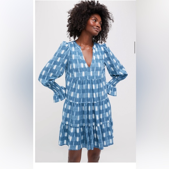 Blue Ikat Kenzo Dress - Picture 1 of 5